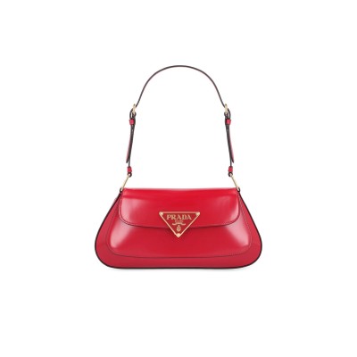 PRADA WOMEN'S RED CLEO LEATHER SHOULDER BAG 1BD345 (24*11*4cm)